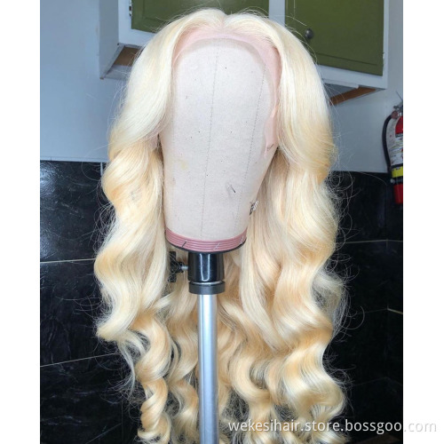 100% Mink Raw Virgin Cuticle Aligned Brazilian Blonde Lace Frontal Wig Human Hair 613 transparent Lace Front Wigs With Baby Hair